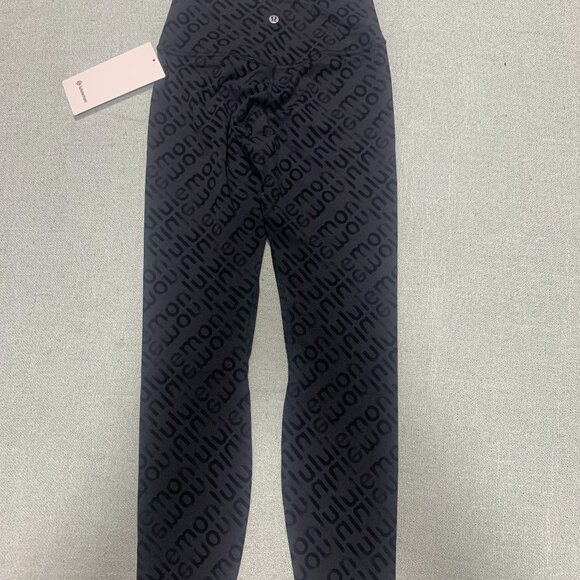 lululemon NWT Alig High-Rise Pant 25" 6 Flux Wordmark Black Multi - Picture 1 of 13